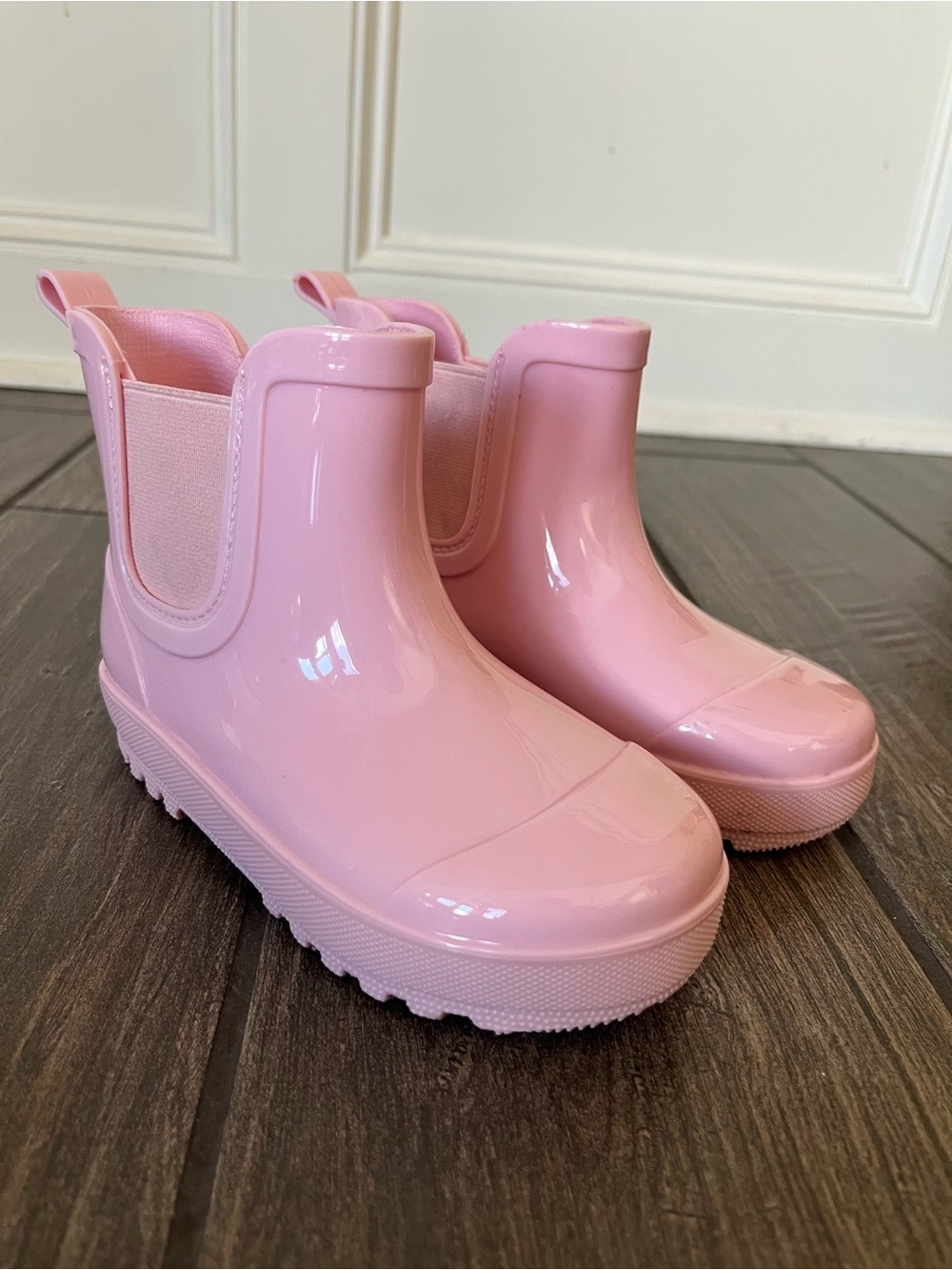 Kids Short Pink Rain Boots, 10